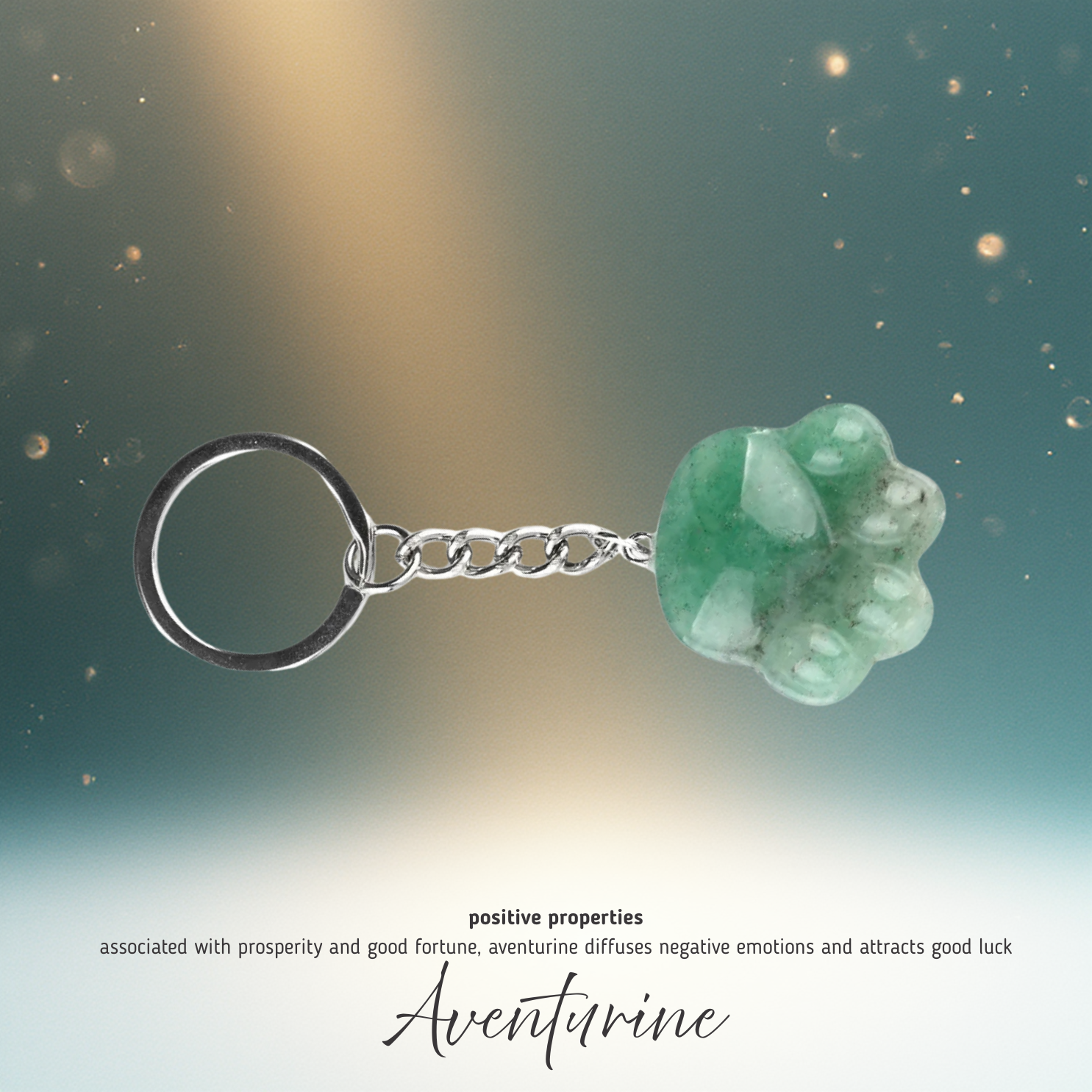 Cat Paw Natural Stone Keychain