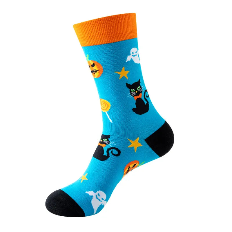 Halloween Candy Black Cat Socks