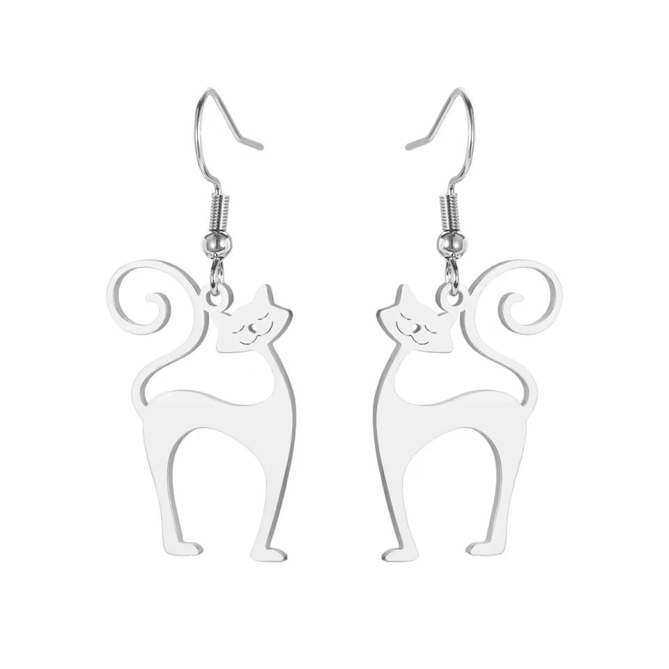 Atomic Cat Stainless Earrings