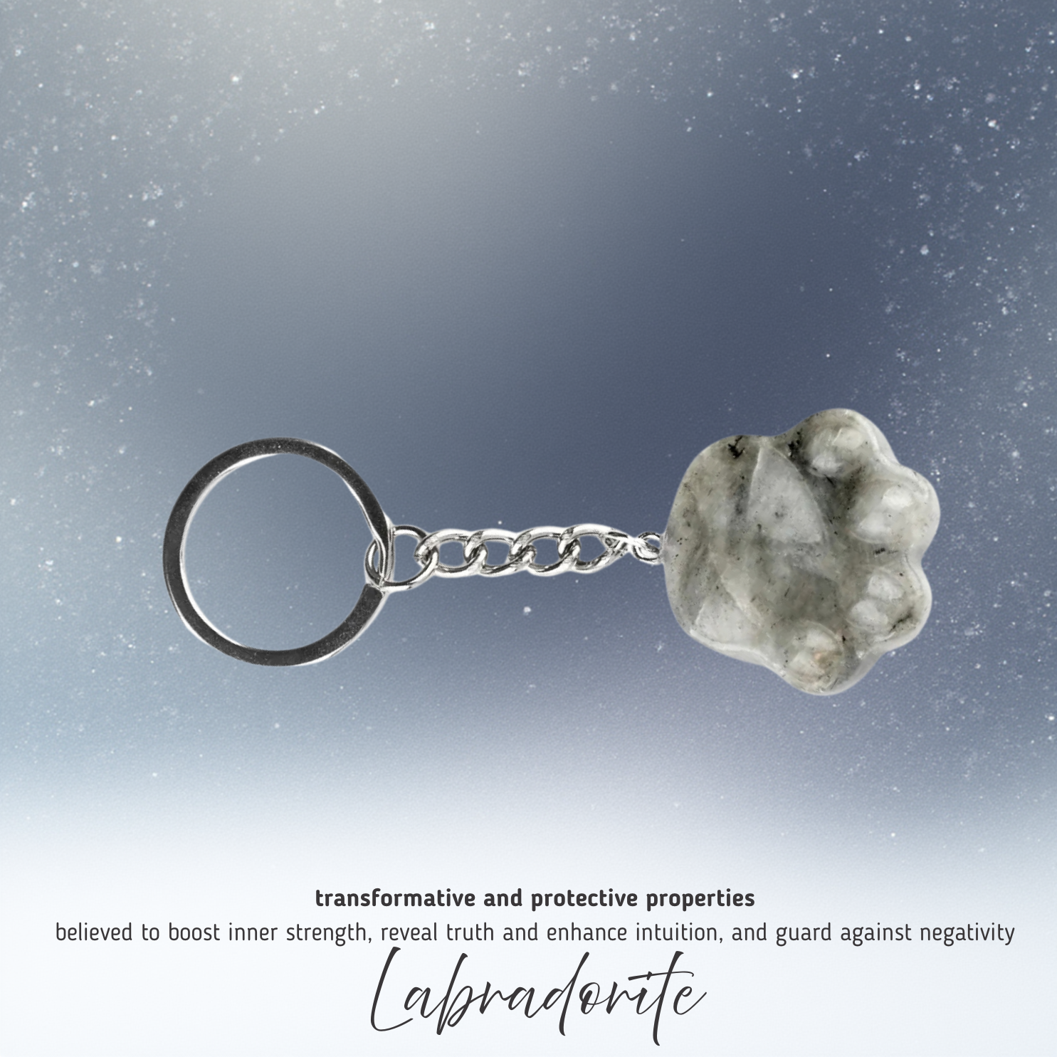 Cat Paw Natural Stone Keychain