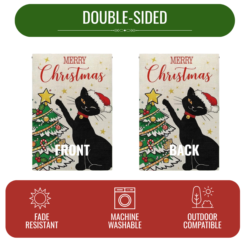 Christmas Cat Garden Flags