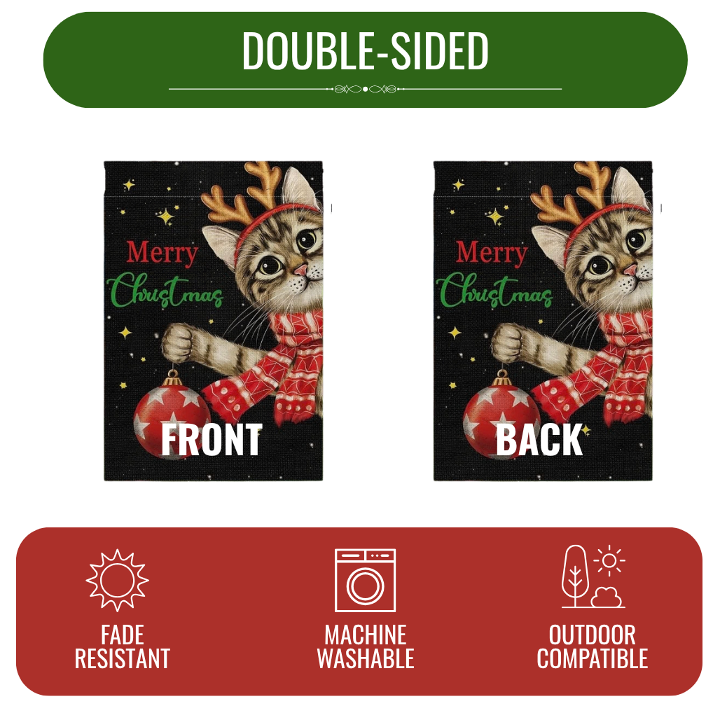 Christmas Cat Garden Flags
