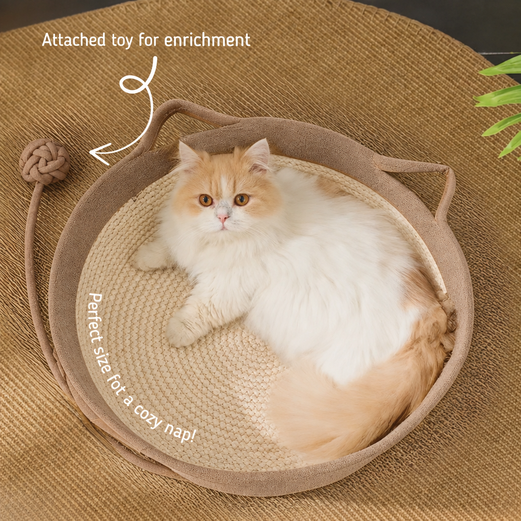 Cat Bed | Cat Ear Cotton Rope Cat Bed