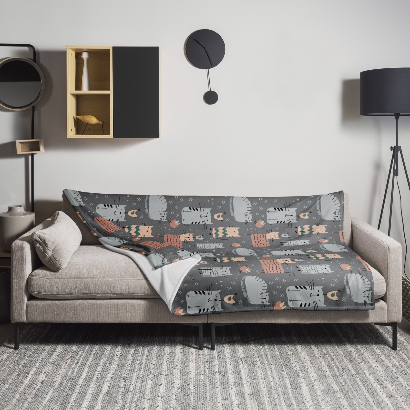 Generously Sized Cat Throw Blanket