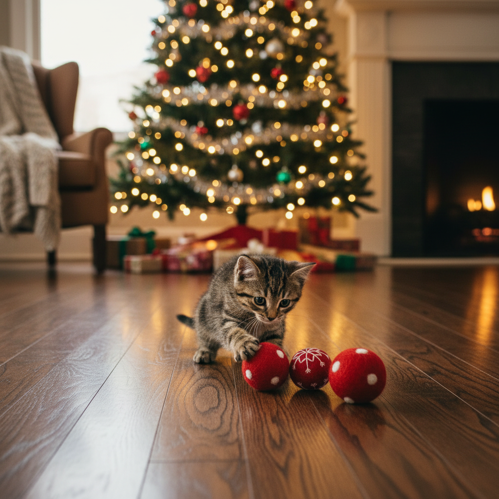 Felt Ball Cat Toys | Christmas Gift Cat Toys-Set of 4