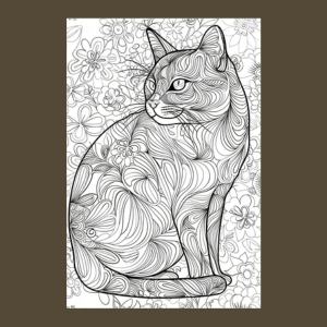 Relaxing Cat Pattern coloring