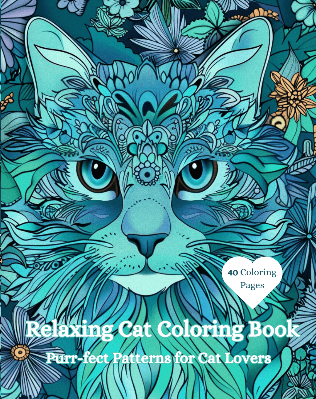 Relaxing Cat coloring Book Purrfect Patterns for Cat Lovers