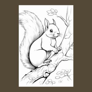 Squirrel Coloring Page Sampe