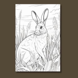 Wild Rabbit Coloring Page Sample