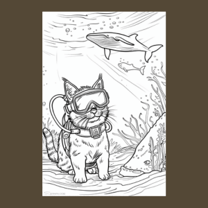 Curious Cats Under The Sea: Cat Coloring Book