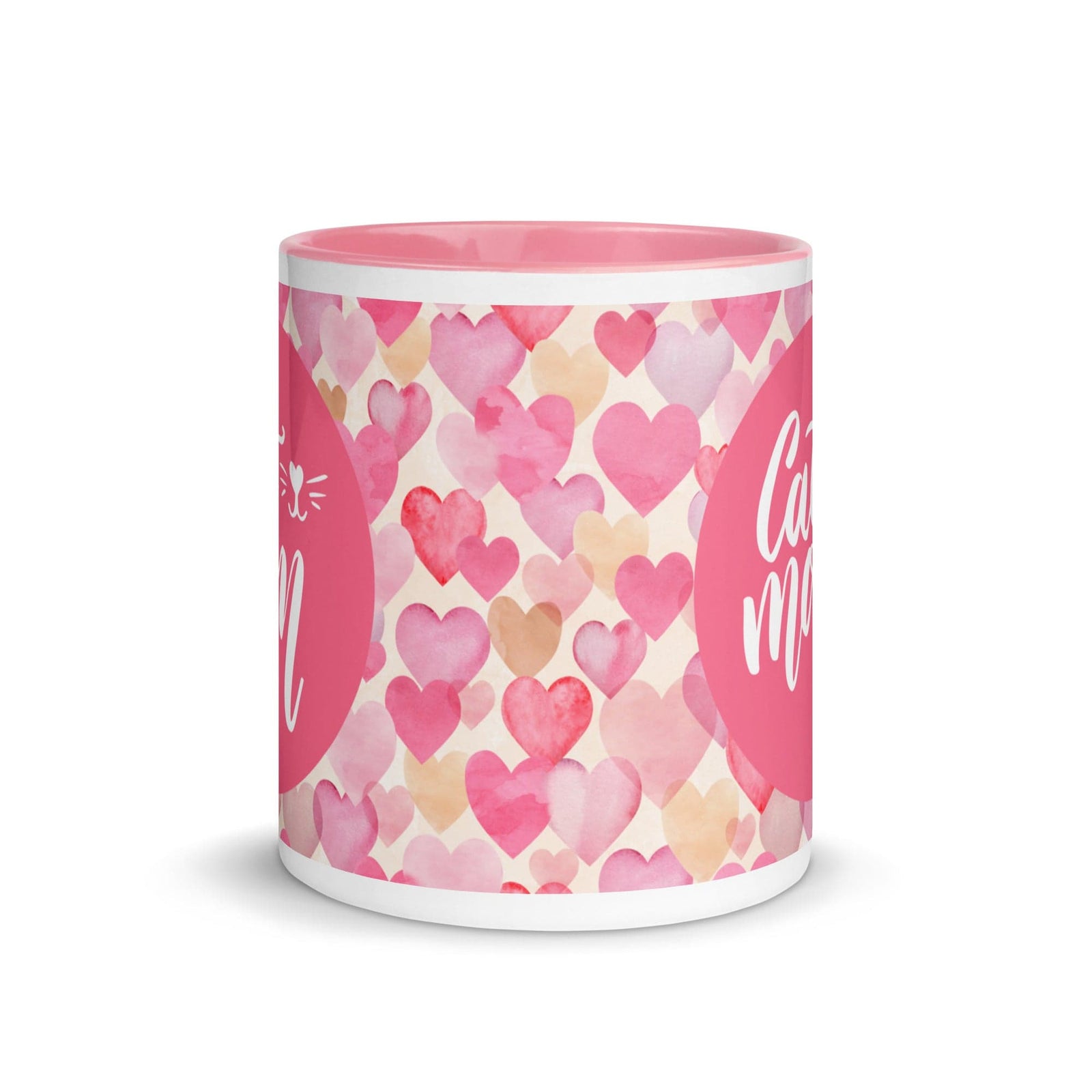 Cat Mug | Cat Mom with Hearts Design