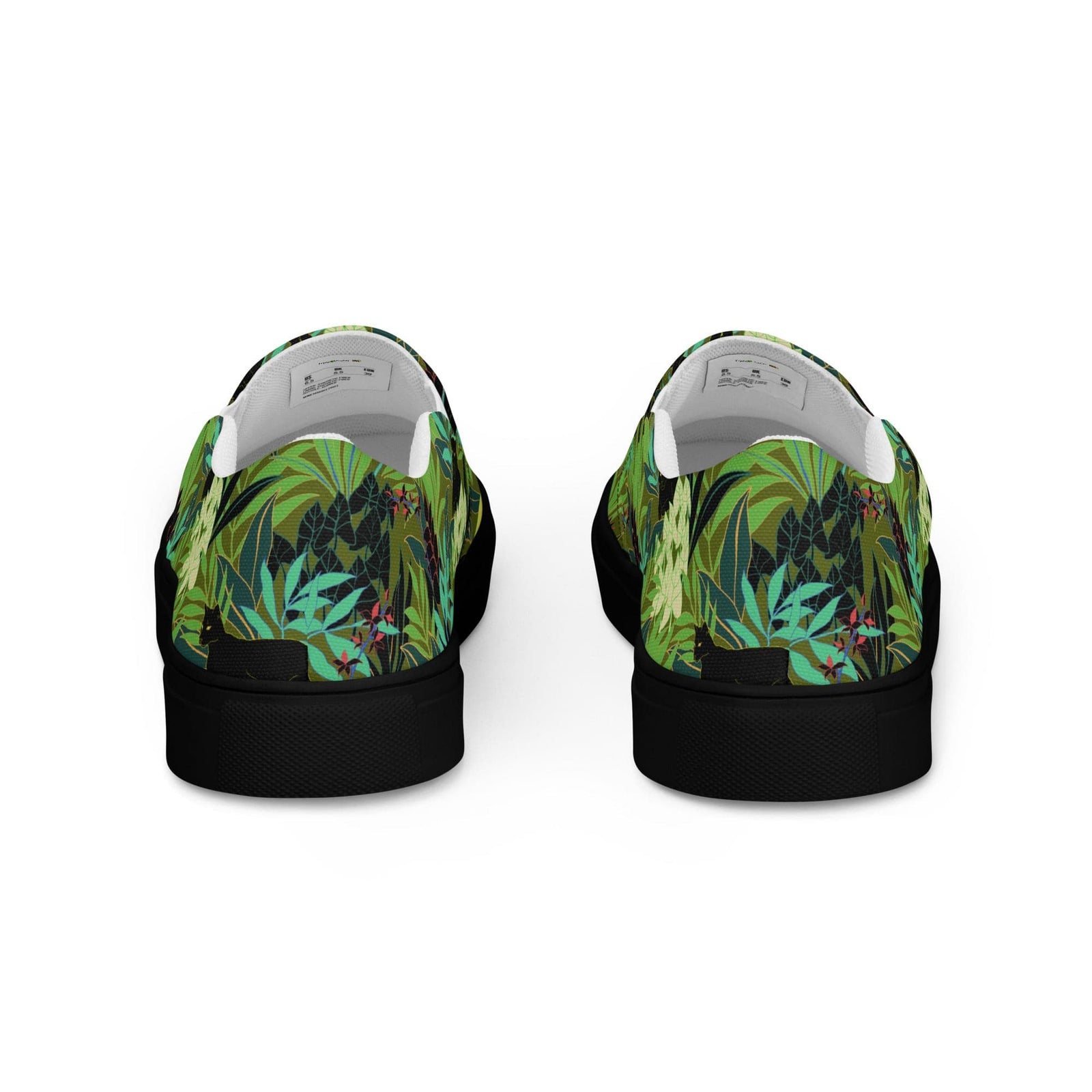 Cat-Themed Slip-On Canvas Shoes | Jungle Panther Design. Back