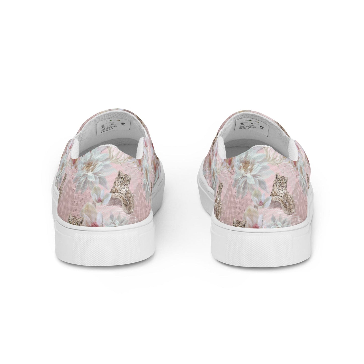 Cat-Themed Slip-On Canvas Shoes | Leopard & Lotus. Back