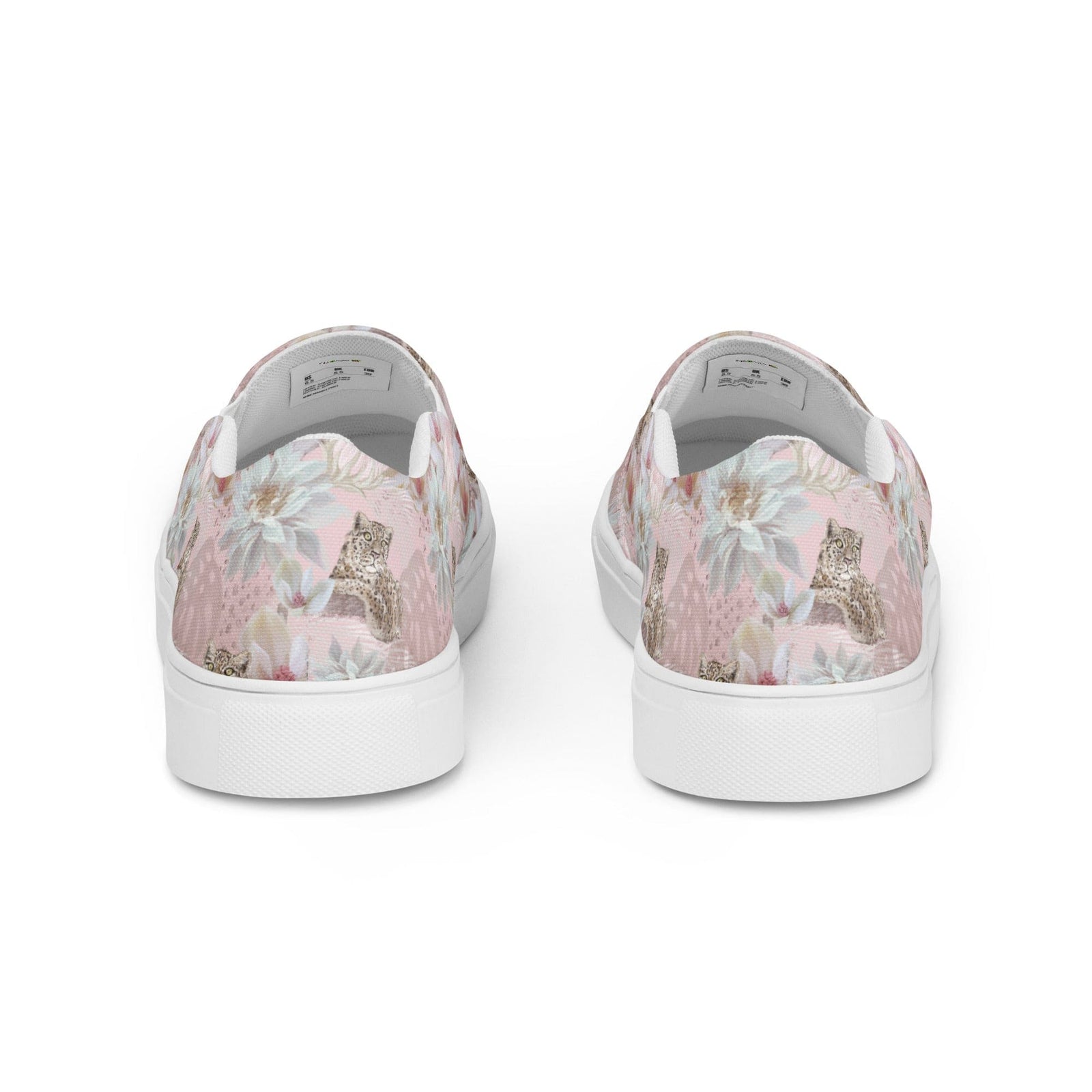 Cat-Themed Slip-On Canvas Shoes | Leopard & Lotus. Back