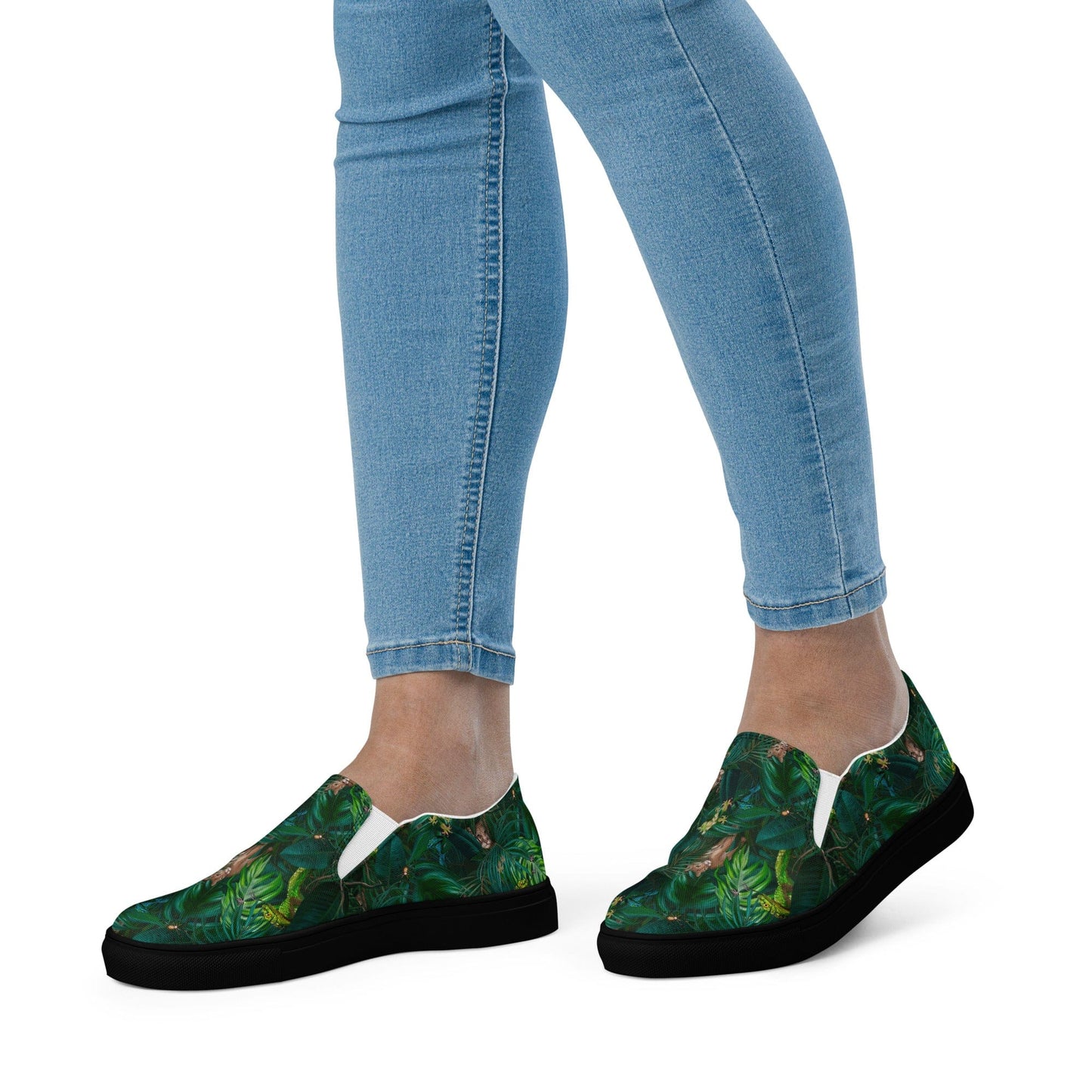 Cat-Themed Slip-On Canvas Shoes | Tropical Puma on model