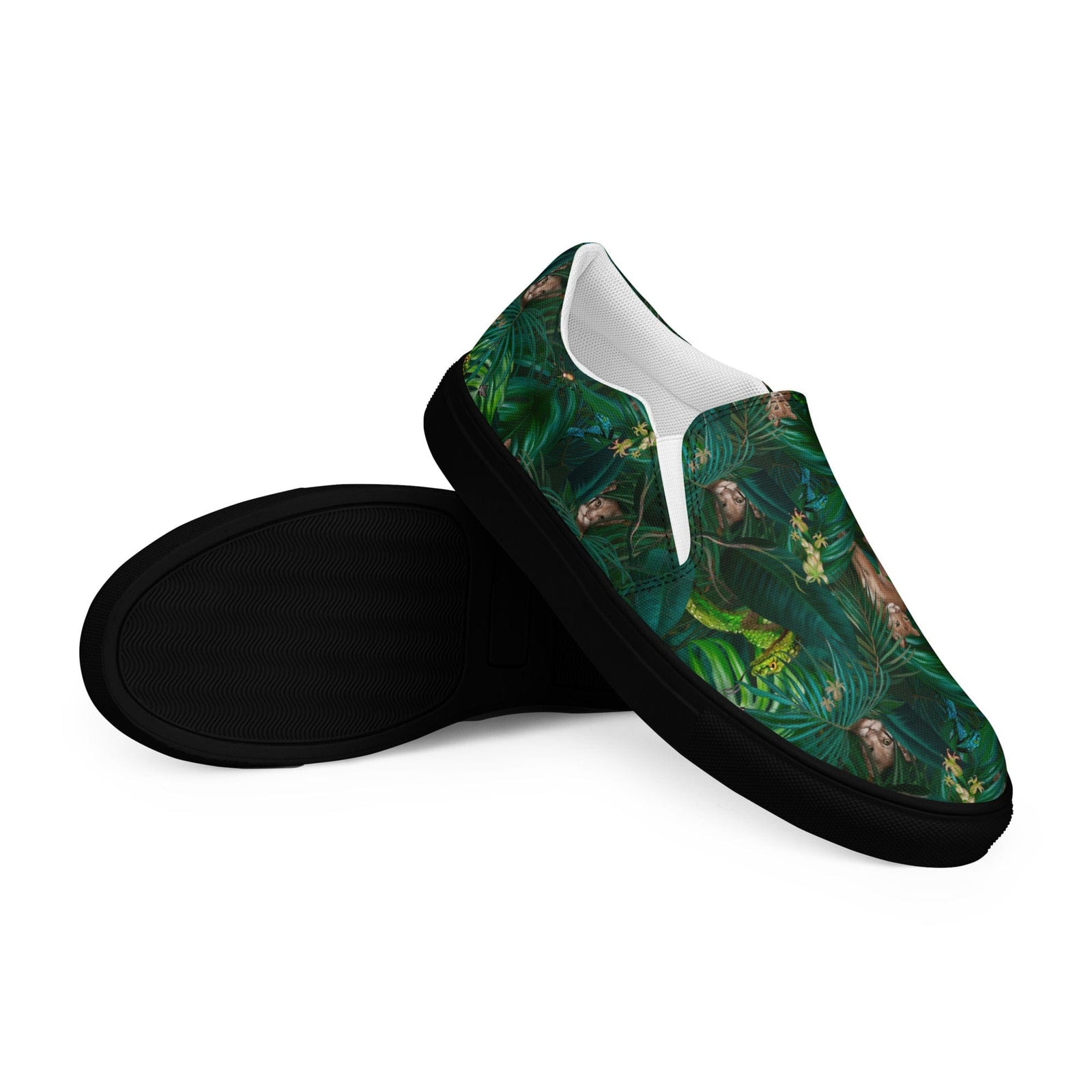 Cat-Themed Slip-On Canvas Shoes | Tropical Puma. Sole