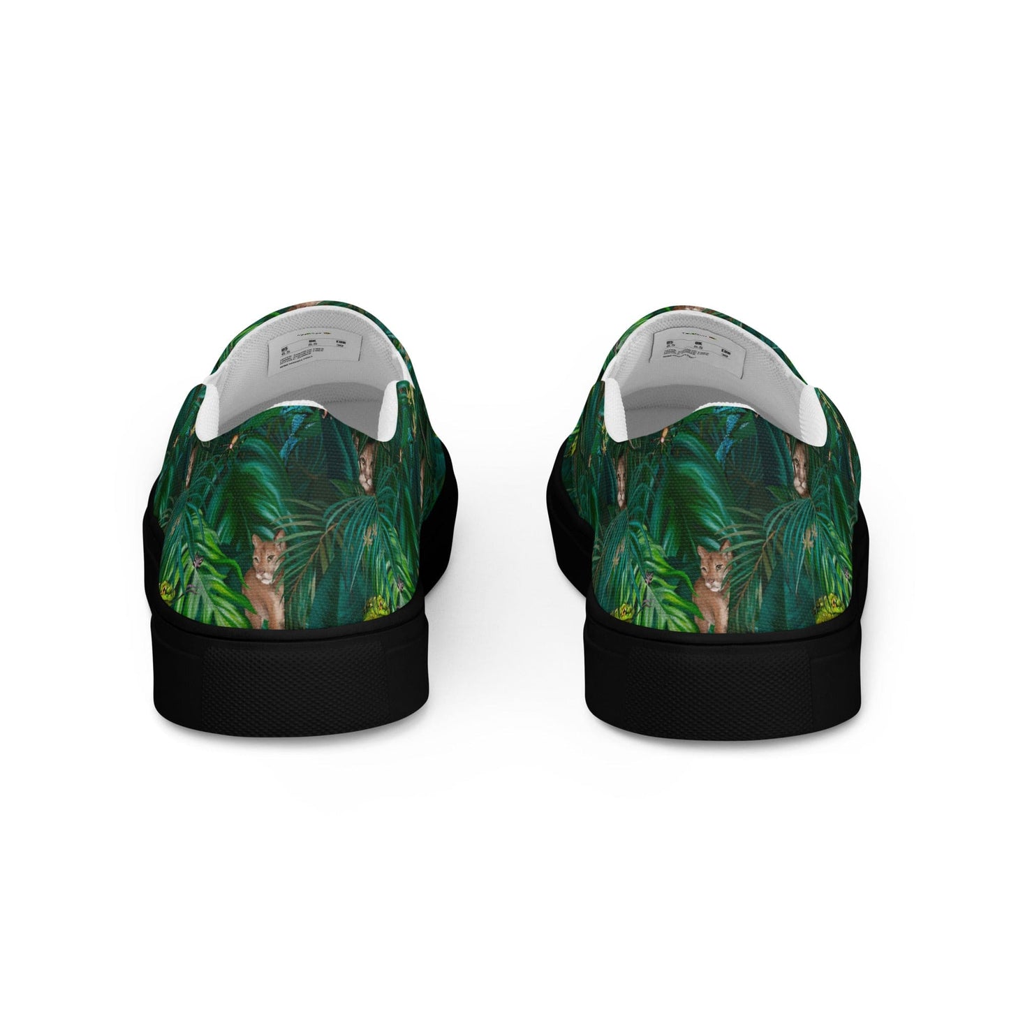 Cat-Themed Slip-On Canvas Shoes | Tropical Puma. Back