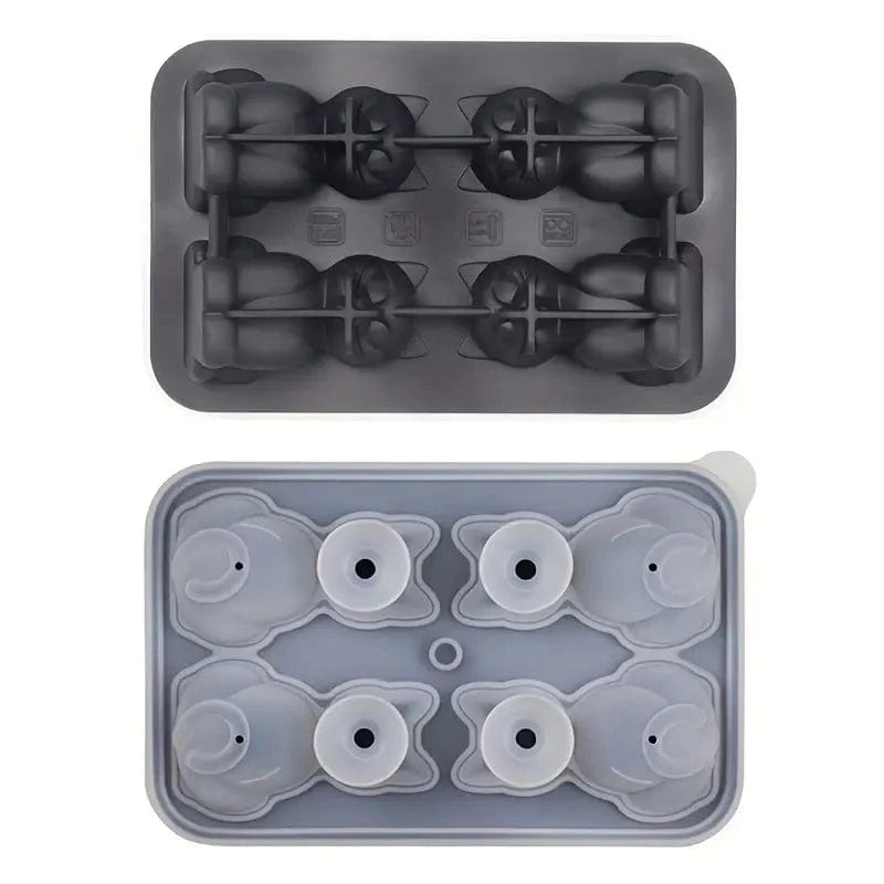 Cat shaped ice cube mold featured on white background