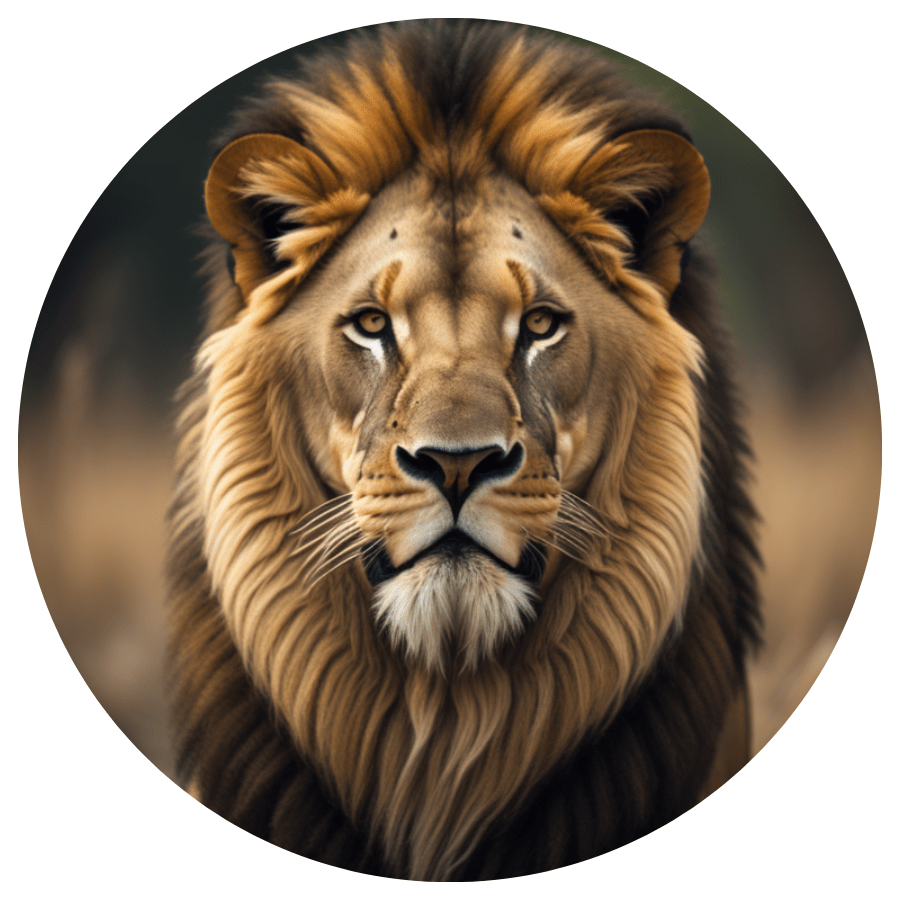 Six African Lion Stickers