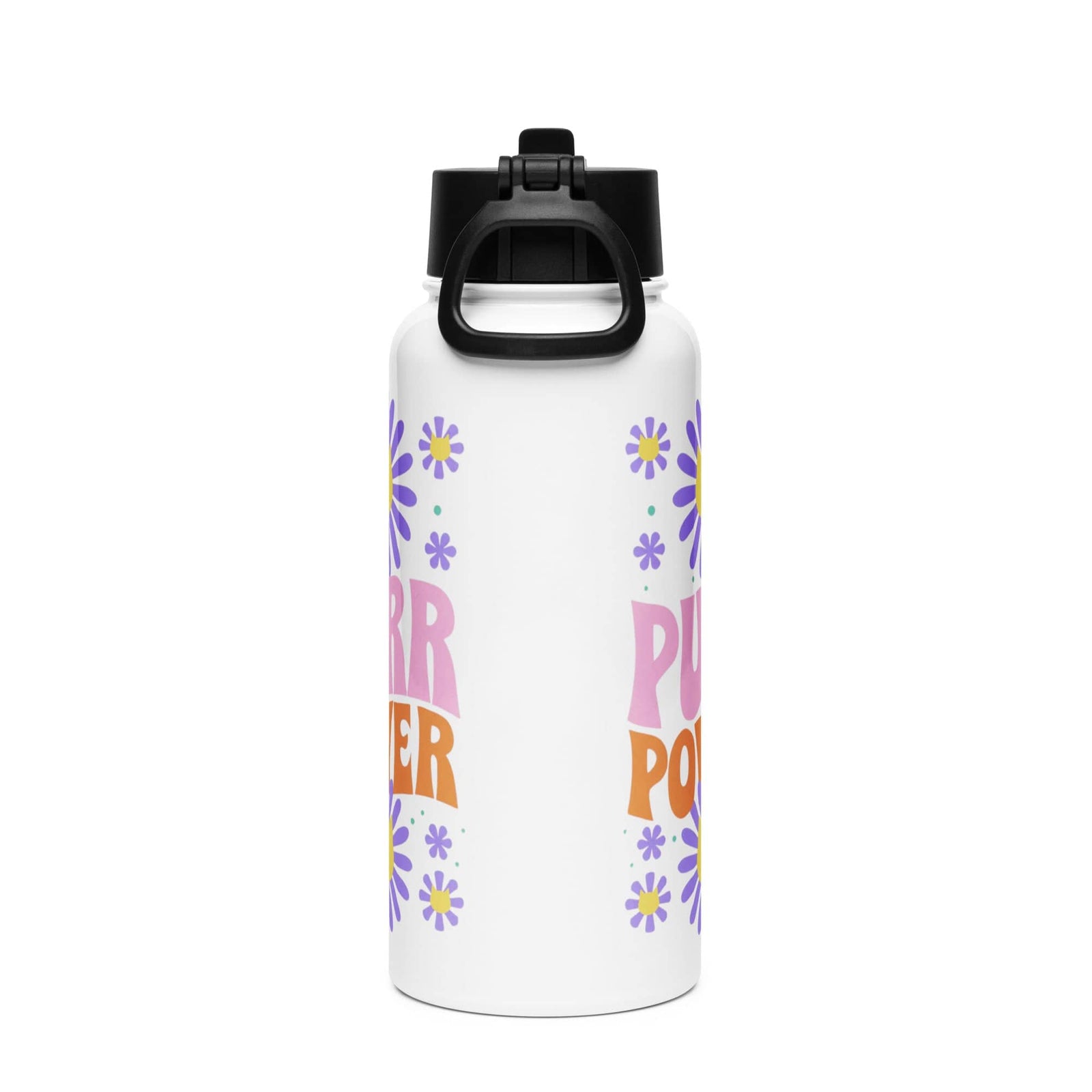 Purr Power Water Bottle Side View