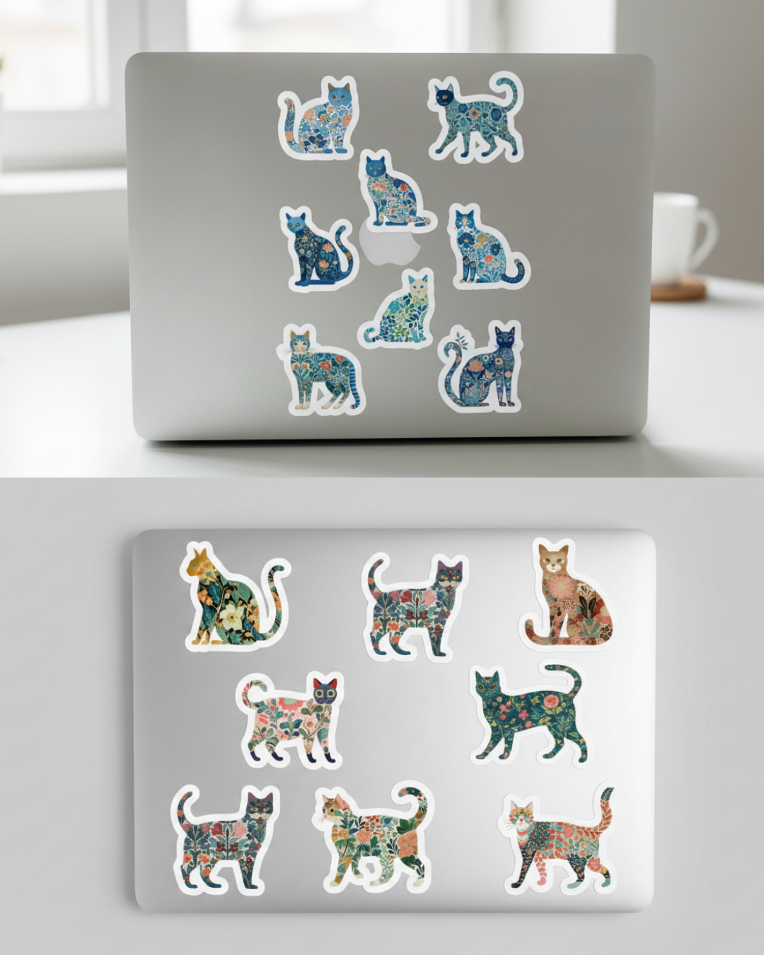 8 vinyl decals | Art Nouveau Cats
