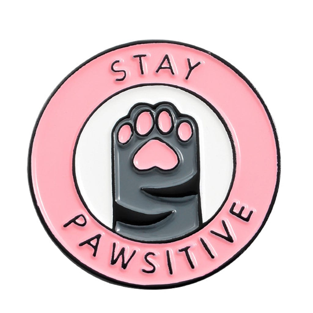 Stay Pawsitive  Cat Enamel Pin