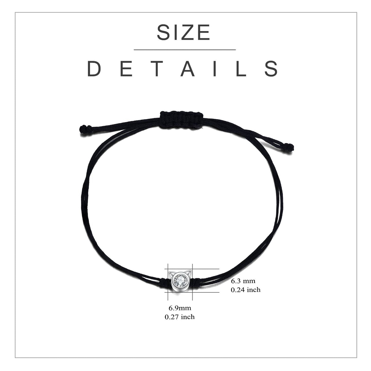 Cat Friendship Bracelet Size and Details