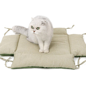 Linen and Cotton Cat Bed as a mat
