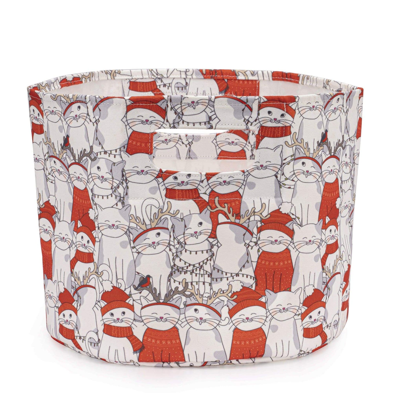 Holiday Cat Canvas bin