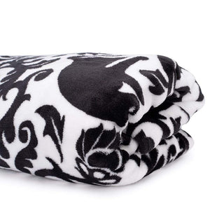 Black Cat Damask Fleece Blanket