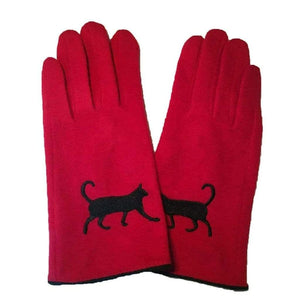 Cat Gloves- Red Cotton/Poly