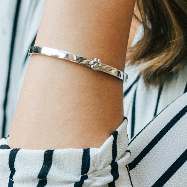 Cat Bracelet- silver paw