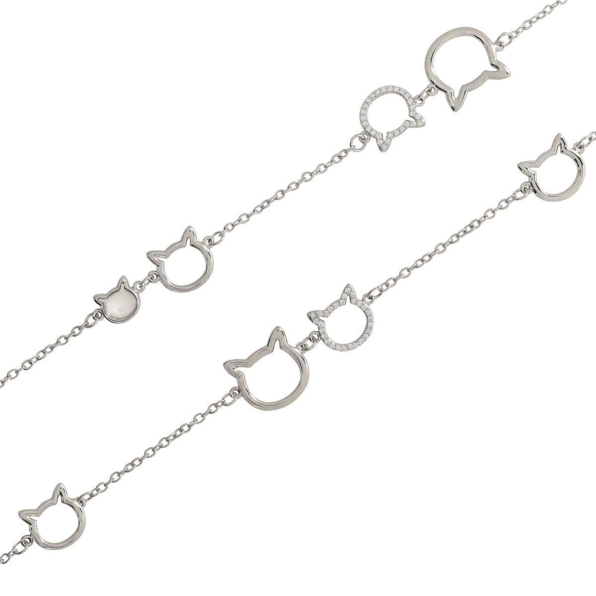 Cat Necklace- cat station design/silver