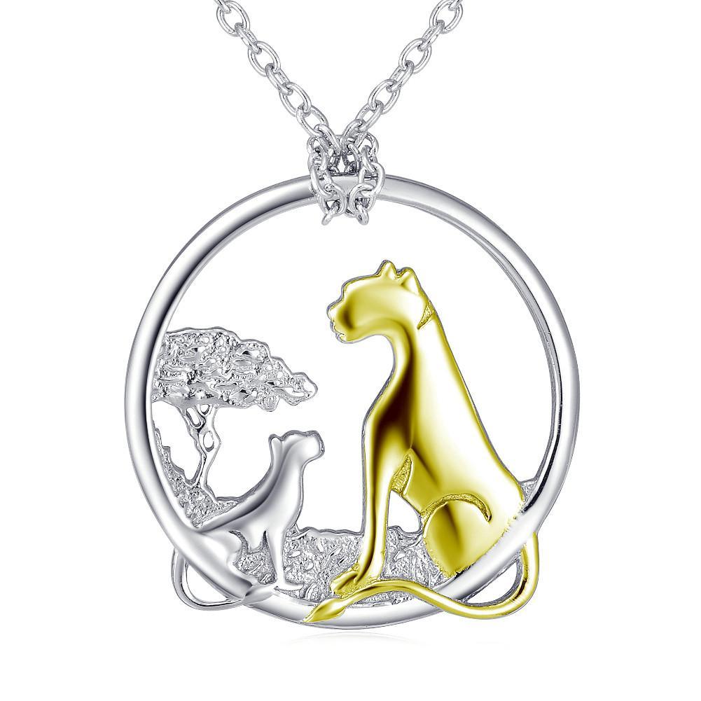 Cat Jewelry | Lion and Cub Cat Necklace