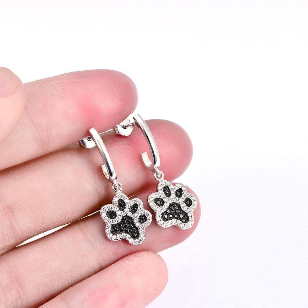 cat jewelry paw print cat earrings