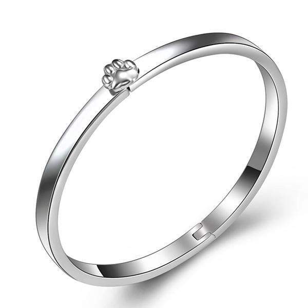 Cat Bracelet- Cat Paw Bangle/silver