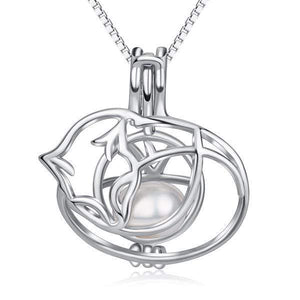 Cat Necklace-Pearl Cage Cat Design
