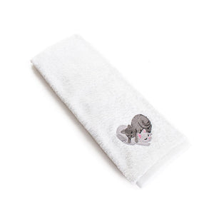 Cat Nap Heart Hand Towel