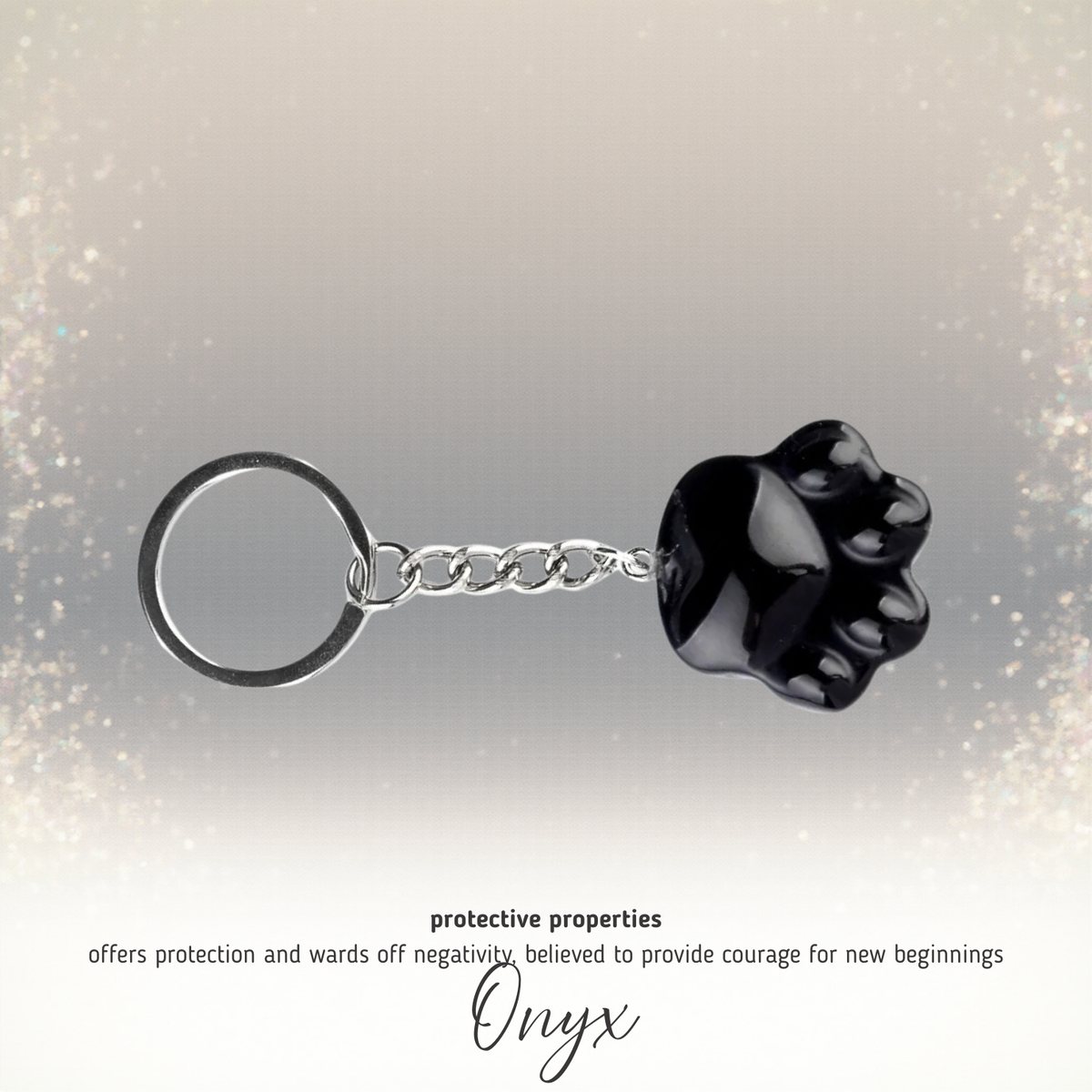 Cat Paw Natural Stone Keychain