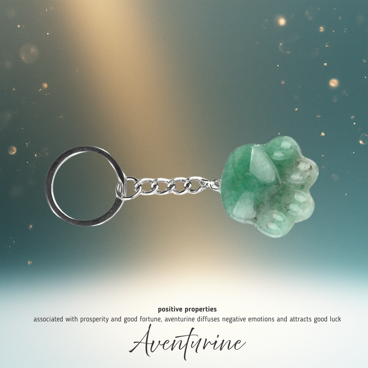 Cat Paw Natural Stone Keychain