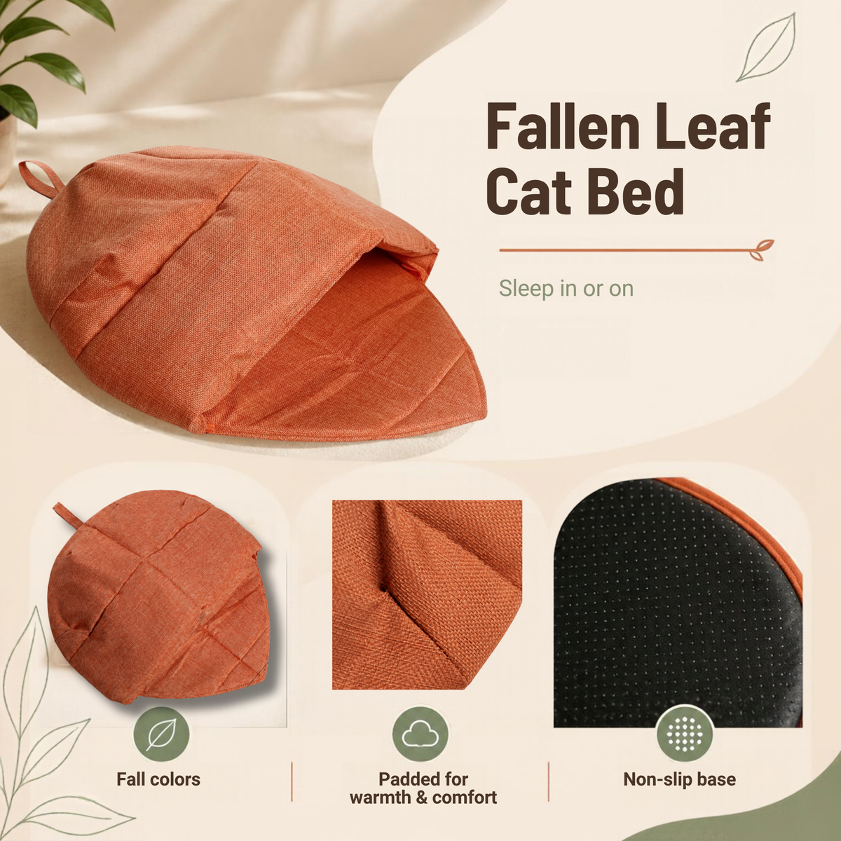 Fallen Leaf Cat Bed