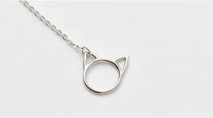 Sterling Silver Lariat Cat Bell Necklace