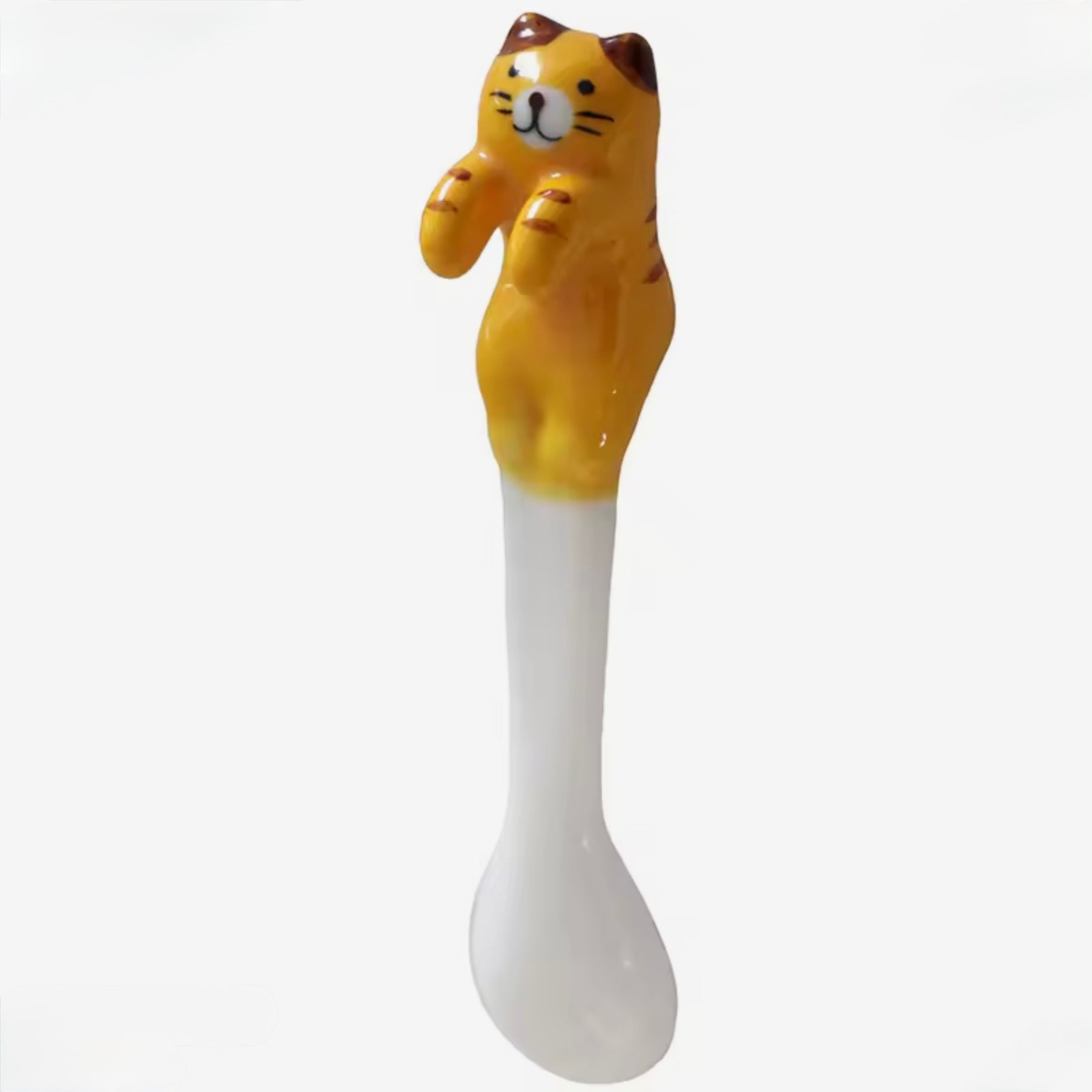 Bright Ceramic Cat Mug & Matching Spoon