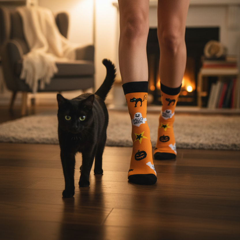 Cat Halloween Socks