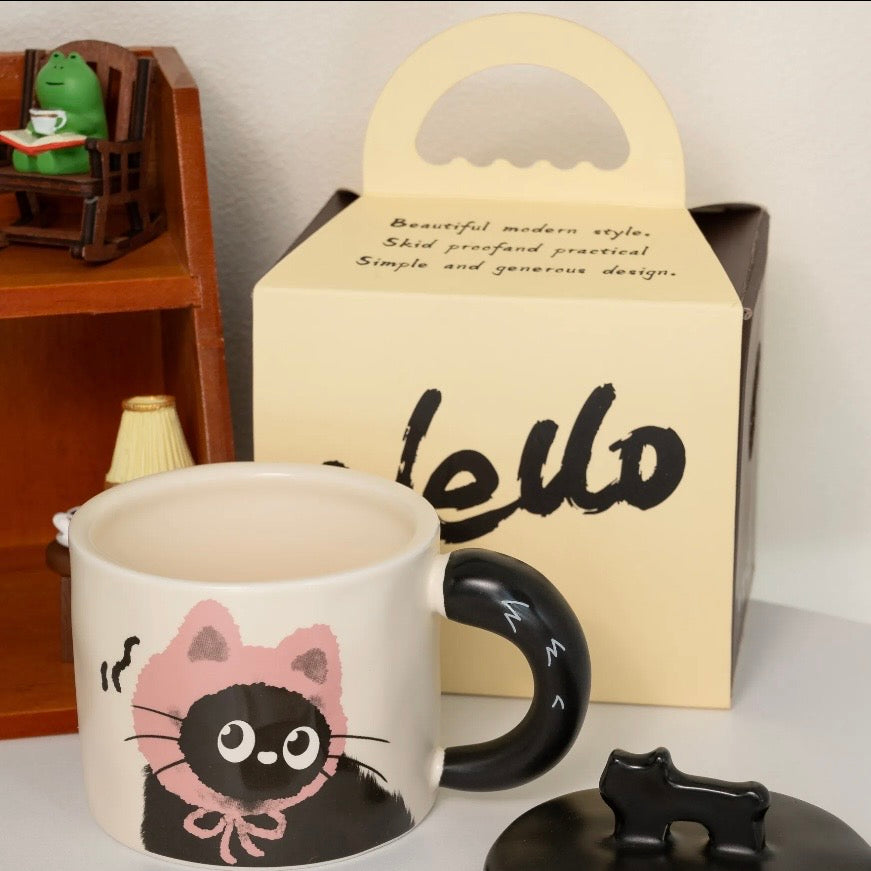 Black Cat Wearing Hats | Ceramic Mug