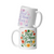 Two white mugs with 'Best Cat Mom Ever' text and floral designs on a white background
