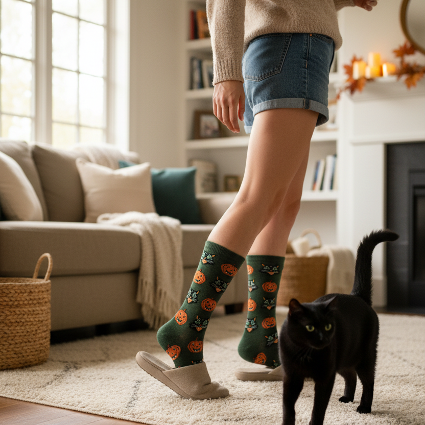 Halloween Black Cat Socks