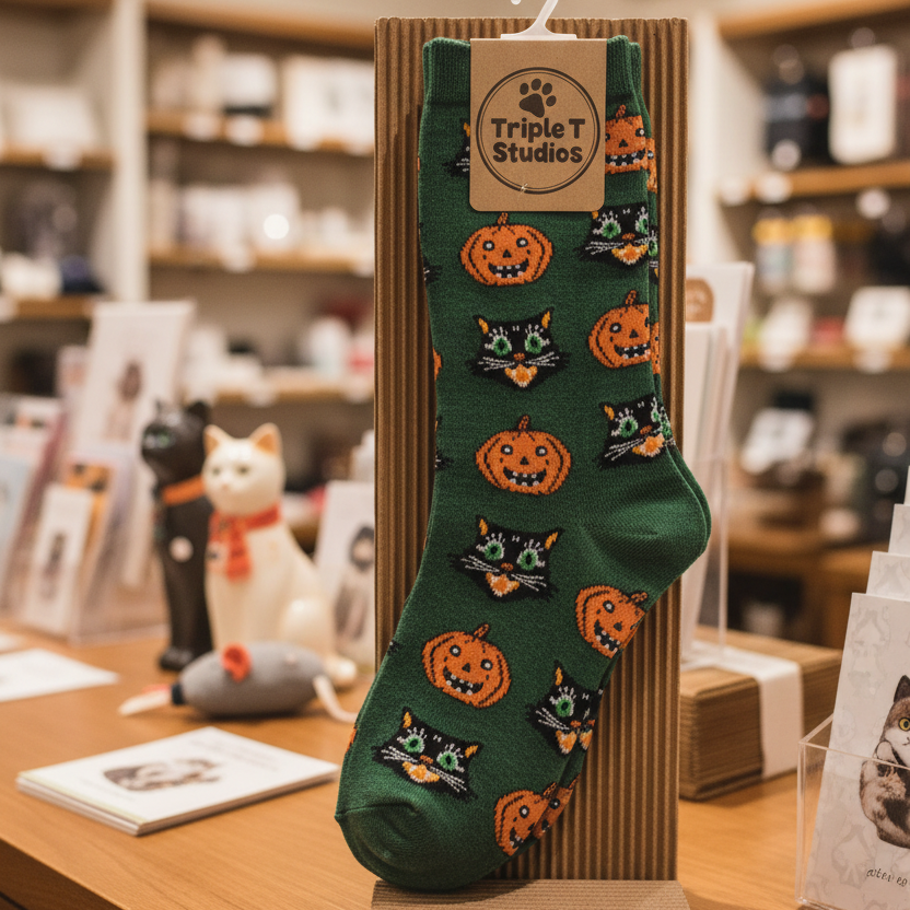 Halloween Black Cat Socks