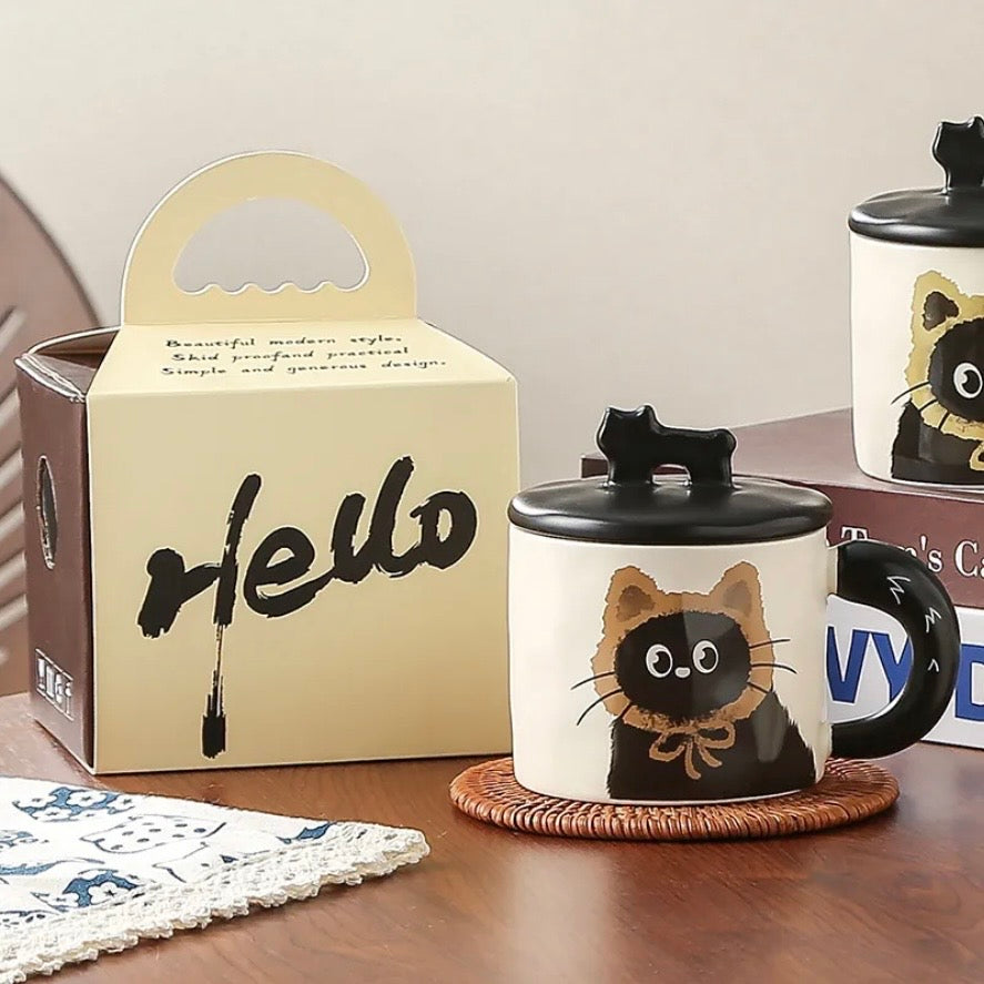 Black Cat Wearing Hats | Ceramic Mug