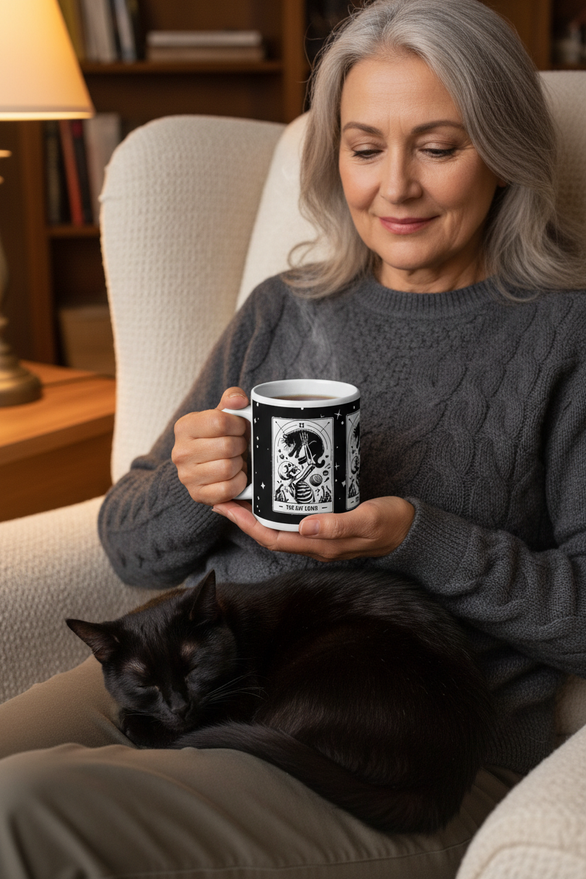 CAT LOVER TAROT | White glossy mug